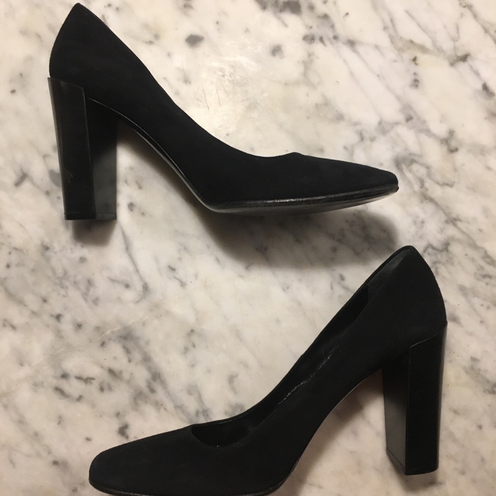 Jil Sander Black suede wooden block heel - Picture 6 of 8